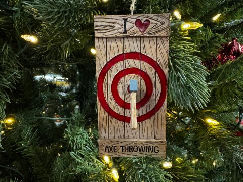 AXE THROWING TARGET ORNAMENT